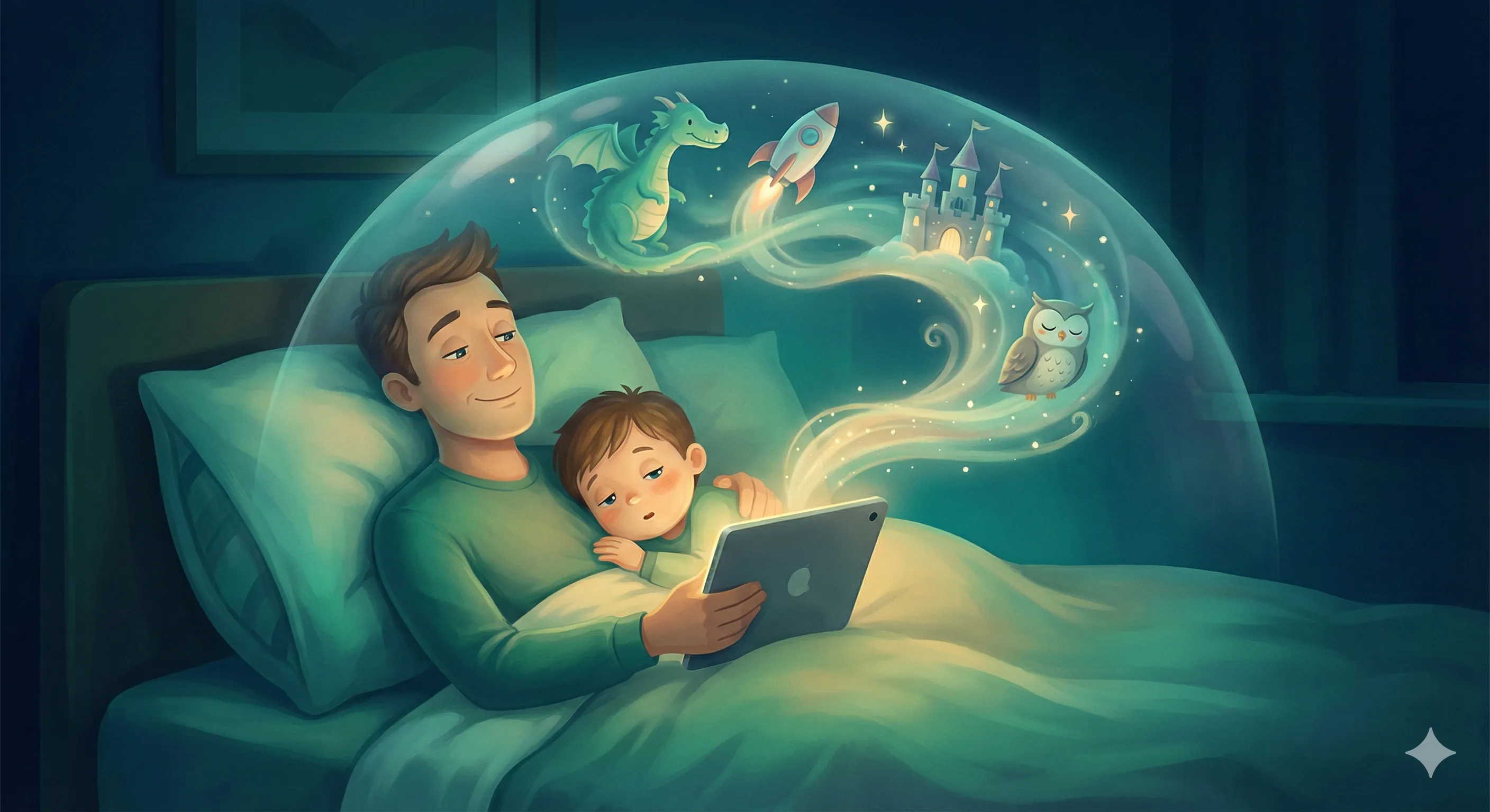 Dad reading to child